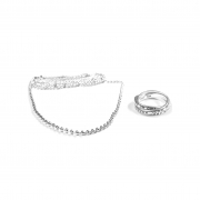 iKON RETURN SILVER TRINITY RING NECKLACE